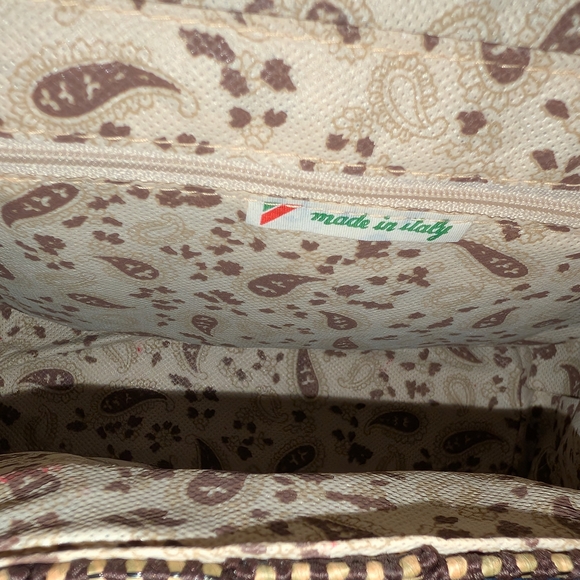 Woven Two-Tone Top-Handle Women’s Bag in Tan and Brown - Picture 5 of 7